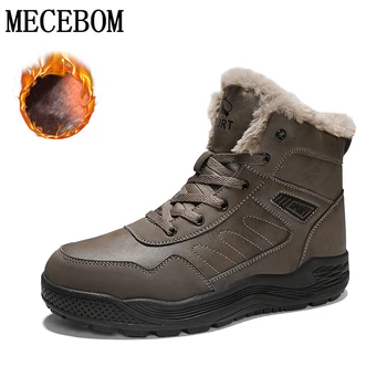 

Men's Boots Winter Lace-up Big Size 39-48 Plush Warmth Snow Boots Outdoor Ankle Boots Comfortable Non-slip Men's Shoes
