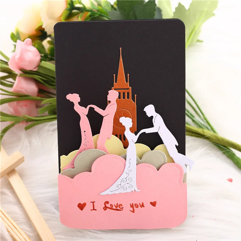

InLoveArts Wishing Tree Men and Women Wedding Dancing Metal Cutting Dies Scrapbooking New Die Cut for Card Making Stencil Decor