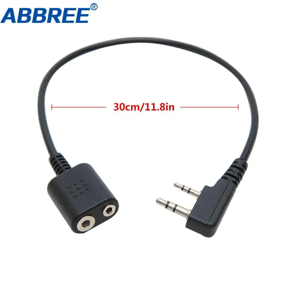 2 шт. аудио кабель с адаптером для K-Head 2 Pin для Baofeng UV-5R BF-888S UV-82 UV-S9 DM-X наушники для портативной рации ушной динамик с микрофоном