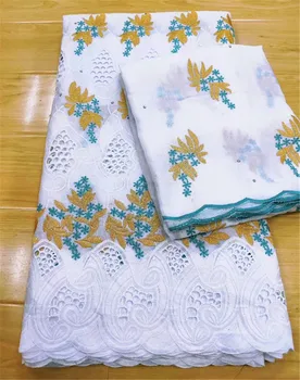 

Swiss lace fabric 2020 latest cotton embroidery african cotton swiss voile lace dubai style nigerian lace fabric 5+2yards