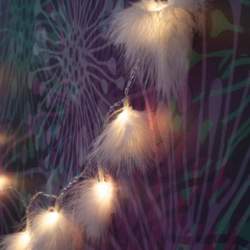 

LED Fluffy Feather Fairy Stringlight DIY Decoration for Home Wedding Christmas Party WWO66