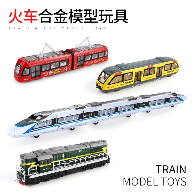 

High-Speed Train Fuxing High-Speed Rail Model Toy Car Pull Back Car Light-Door Opening Model EMU Boy Train