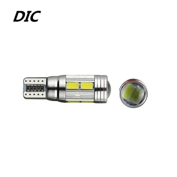 

DIC 10Pcs T10 10SMD 5630 W5W Canbus Error Free LED 12V 6000K Clearance Wedge Side Marker Lamp Parking Bulbs License Plate Light