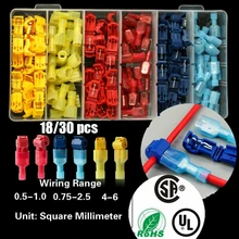 18 pces/30 pces conjunto scotch lock rápida emenda cabo conector terminais variedade kit conectores de fio masculino fêmea terminal ferramenta