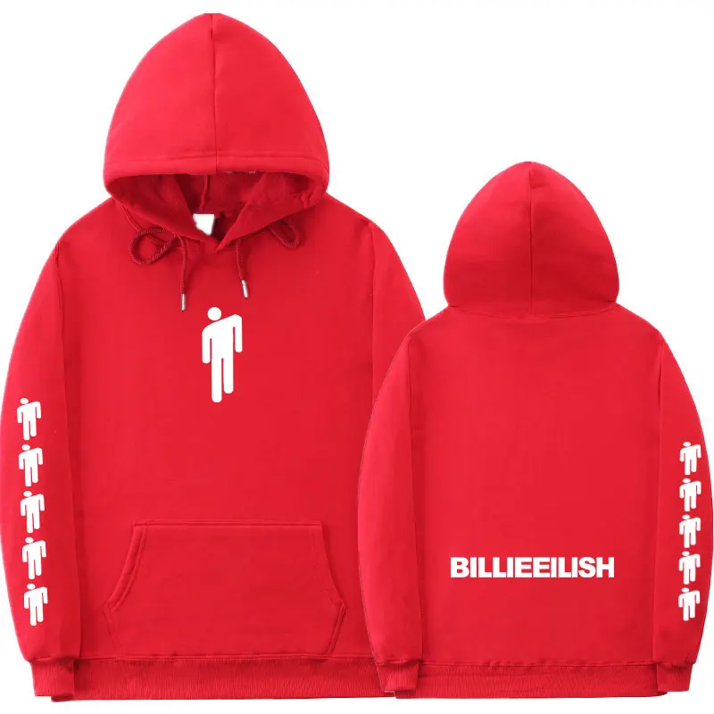 Red MS534 Новая уличная одежда Billie Eilish, модные толстовки с капюшоном, толстовка, повседневный пуловер с капюшоном для мужчин и женщин, спортивная одежда с длинным рукавом в стиле хип-хоп - Цвет: Red MS534