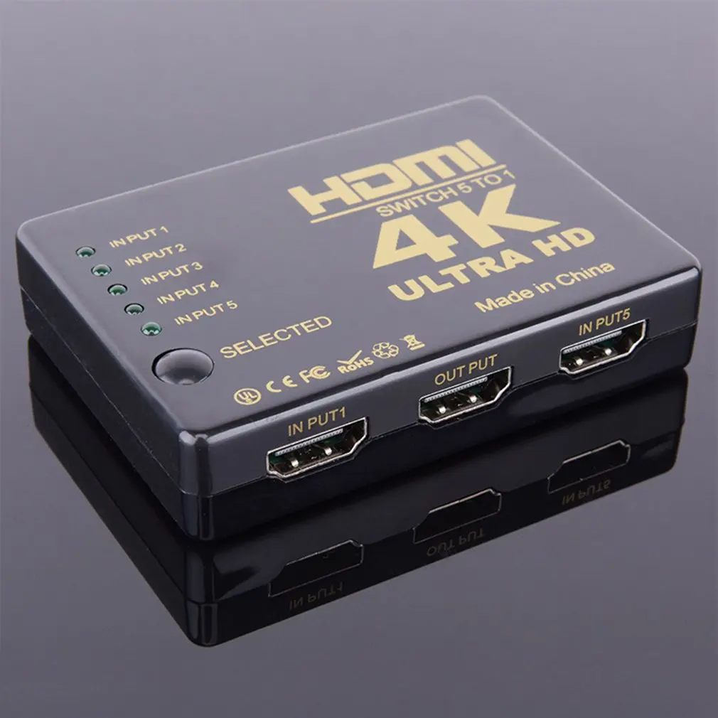 Hdmi коммутатор Five In и One Out 4K* 2K Hdmi Five In One Out с пультом дистанционного управления Инфракрасный Hdmi конвертер