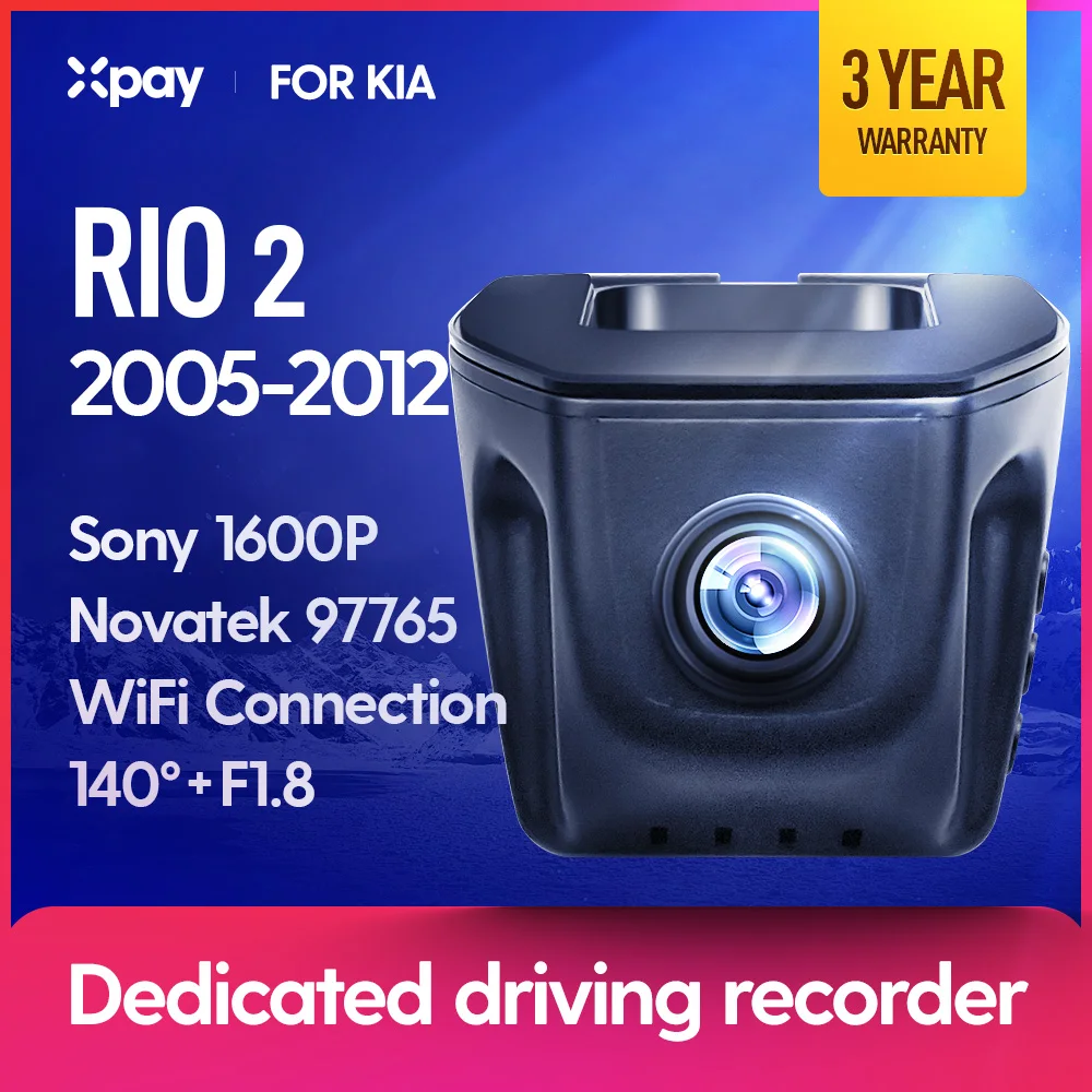 XPAY Video Recorder DVR X1 Pro is suitable for Kia RIO 2 2005 2006 2007 2008 2009 2010 2011 2012 front and rear dual recording driving recorder HD