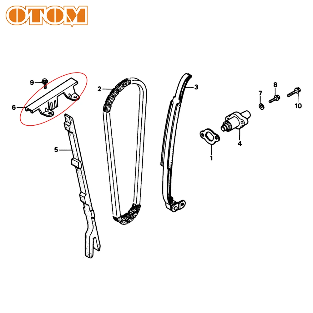 OTOM аксессуары для мотоциклов Cam Направляющая для цепи Поддержка Полка направляющая для цепи синхронизации для HONDA AX-1 AX1 NX250 NX 250 Dirt Bike Off