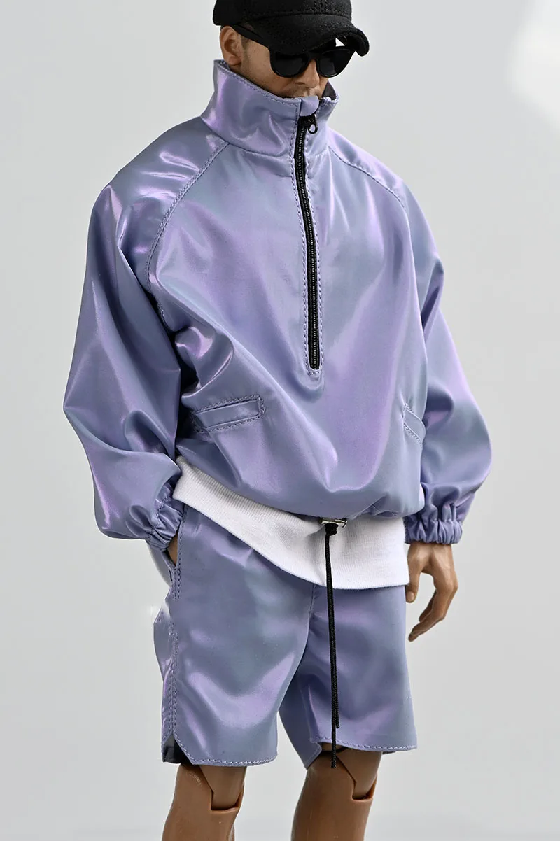 windbreaker and shorts