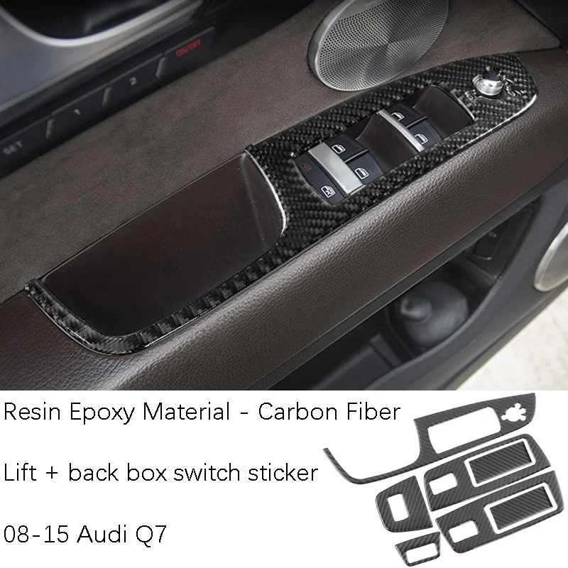 Carbon fiber - A Автомобильные декоративные наклейки из углеродного волокна для Audi 08-15 Q7, автомобильные аксессуары - Название цвета: Carbon fiber - A