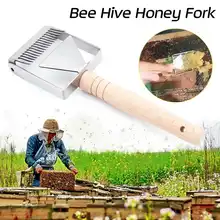 Пчелиный улей вилка для распечатывания медовых сот скребок с деревянной ручкой Инструмент для пчеловодства режущая вилка для меда баланс режущая вилка для меда