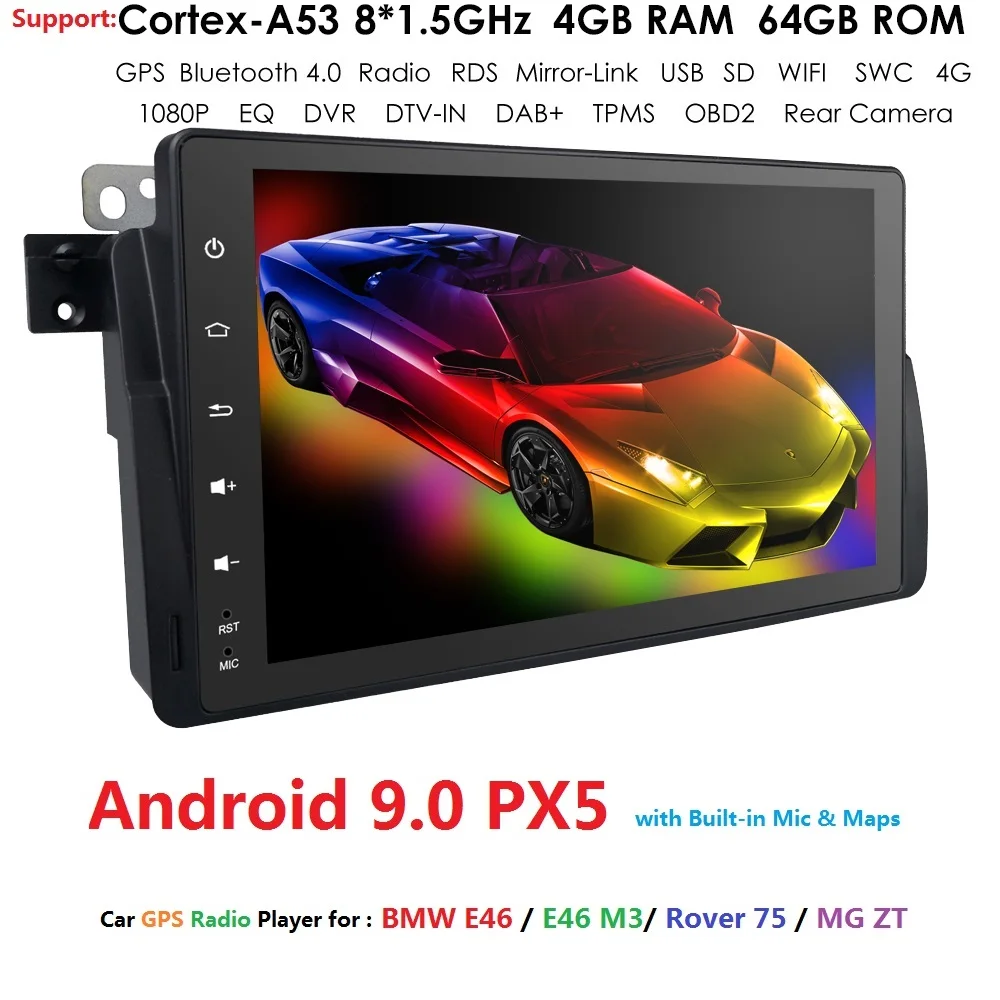 Sale DSP IPS 4/8Core 4G+64G /2+16 Car Multimedia Player for BMW E46 M3 Navigation Android 9.0 Wifi 4G GPS Bluetooth Radio USB SWC RDS 0 Sale DSP IPS 4/8Core 4G+64G /2+16 Car Multimedia Player for BMW E46 M3 Navigation Android 9.0 Wifi 4G GPS Bluetooth Radio USB SWC RDS 0