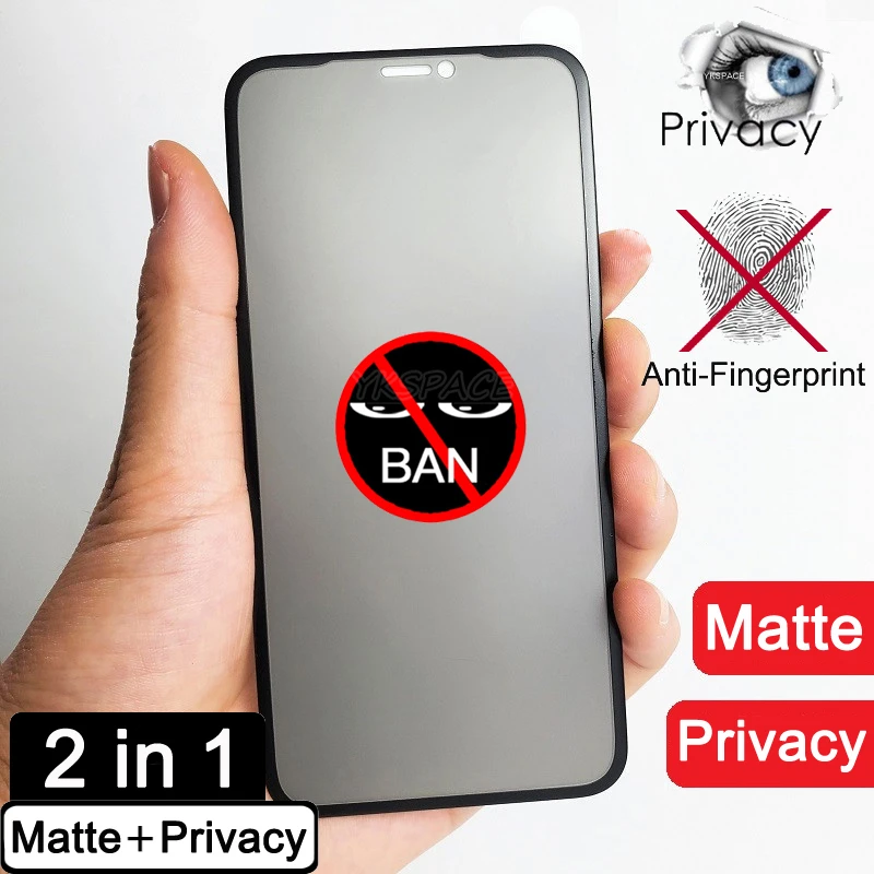 Matte Privacy 3d Full Cover Screen Protector For Iphone 13 12 11 Pro Mini X Xs Max Xr 7 8 Plus Anti Spy Peeping Tempered Glass Phone Screen Protectors Aliexpress