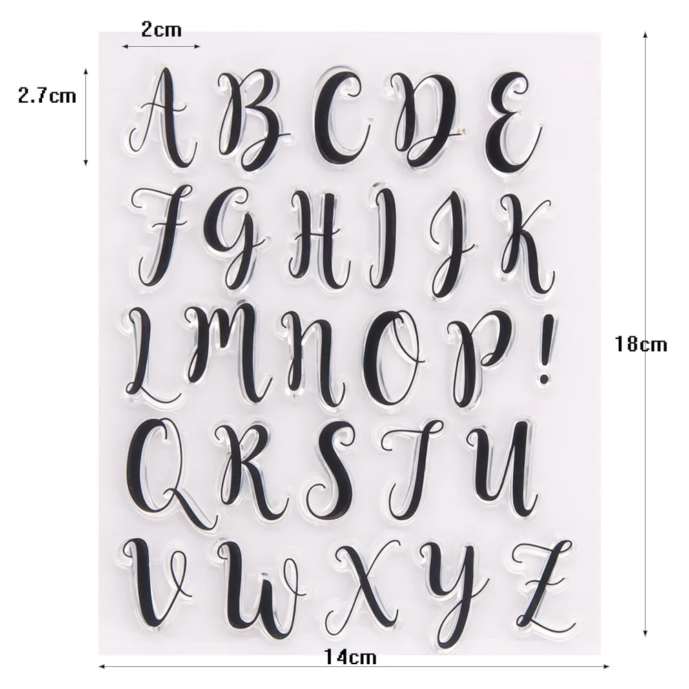 Silicone Clear Stamps CUTTING DIES For Scrapbooking STENSICLS BIG LETTERS DIY PAPER Album Cards MAKING Transparent RUBBER Stamp