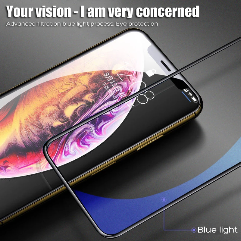 2 шт Полное покрытие защитное стекло для iPhone 11 Pro Max Закаленное стекло пленка на iPhone X XR XS Max 6 7 8 Plus защита экрана