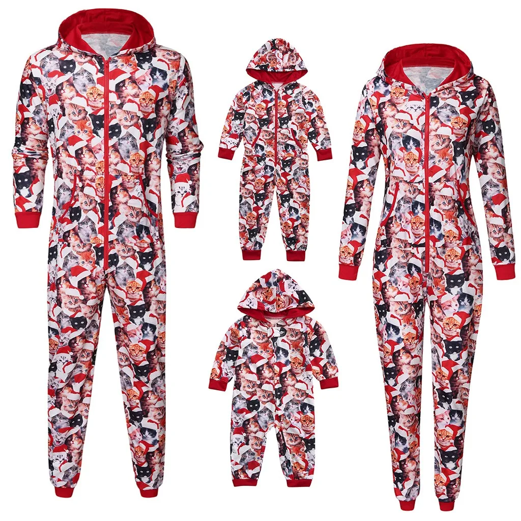 Рождественская толстовка на молнии с длинными рукавами и рисунком кота для