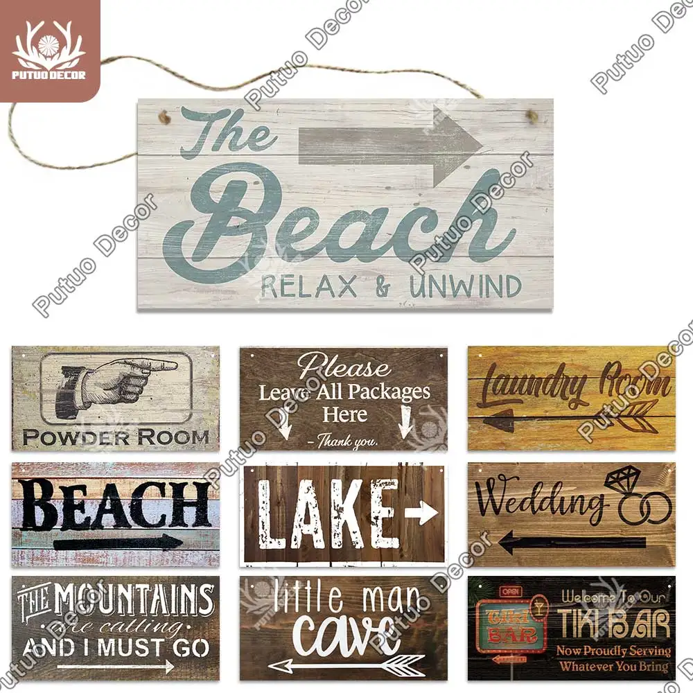 Plaques Signs Nautical Decor Cast Iron Beach Arrow Plaque Sign Beach House Antique Bronze Home Garden