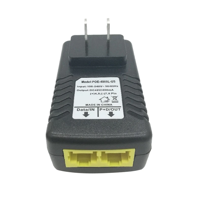 Passive Poe4805 48V 0.5A European Standard Plug-In Poe Injector Power Over Ethernet(US Plug) | Безопасность и защита