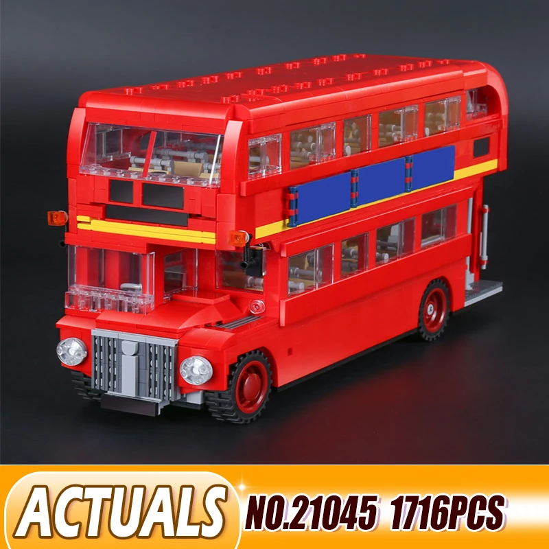 DHL 21045 1716 шт. техника серии игрушки Лондон автобус набор совместимы с 10258 строительные блоки кирпичи детские автомобили игрушки