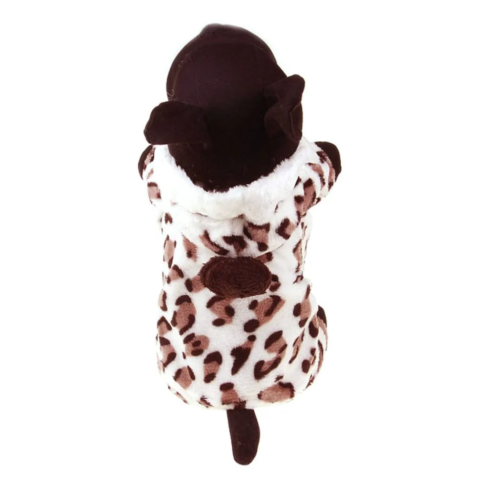 Leopard Printing Warm Pet clothes cotton puppy dogs coat winter jacket For Teddy Chihuahua Four Legs Animals Clothes sweatshirt