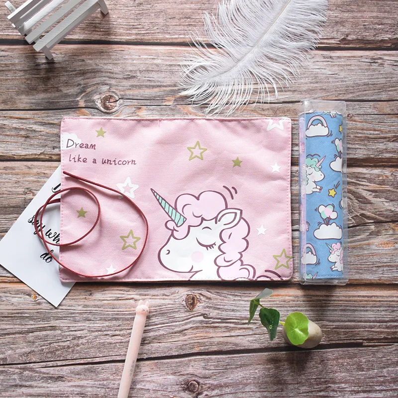 Чехол для карандашей с единорогом девочек и мальчиков Холщовый школьный чехол