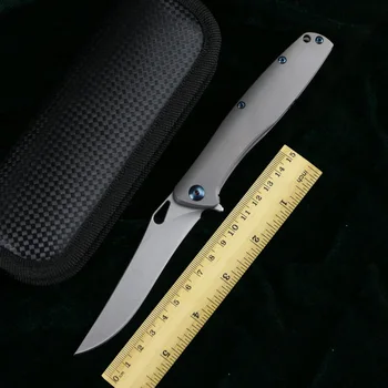 

LOVOCOO Black Snake MT091 Flipper Folding Knife 14C28N Blade TC4 Titanium Handle Pocket Fruit Knife Outdoor Hunting Camping Tool