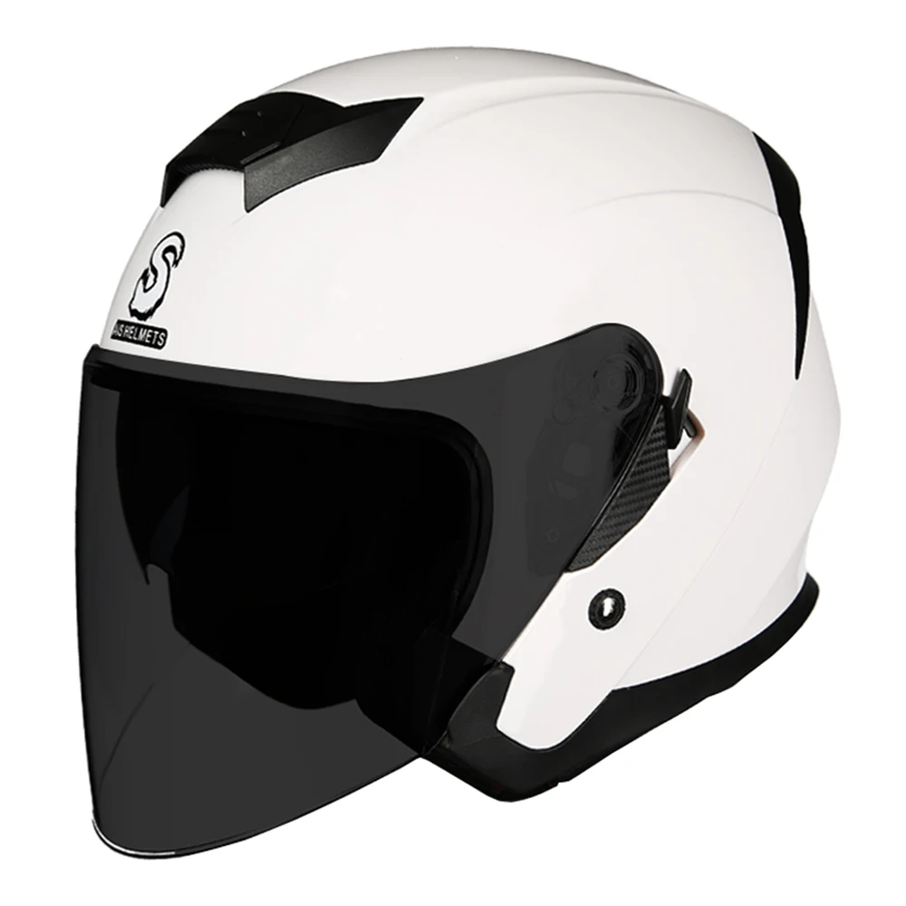 AIS мотоциклетный шлем для мотокросса Байкер Мото шлем с открытым лицом Шлемы для скутера мотоциклетный шлем для мужчин и женщин двойной объектив Casco - Цвет: 712-06 Gray Lenses