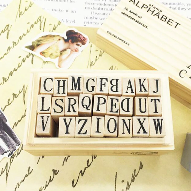 A To Z Letters English Symbol Seal Scrapbooking Alphabet Combination Ink Print DIY Crafts Office Supplies High Quality Seals | Дом и сад