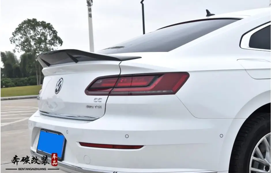 Углеродное волокно заднее крыло багажника выступ Спойлеры подходит для 19 Volkswagen VW CC