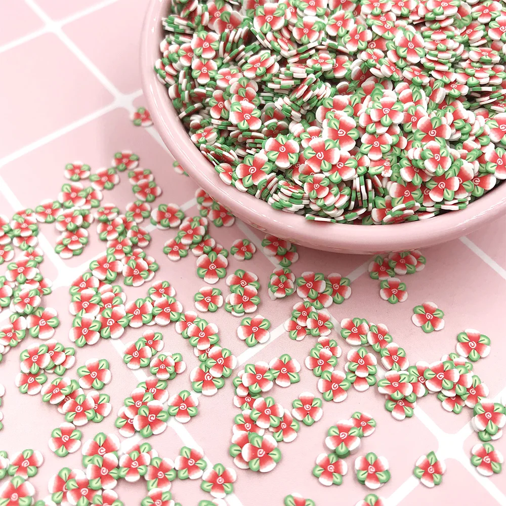 50 г/лот Fimo Полимерная глина, ломтики цветов, сделай сам, горячая глина, разбрызгивает для рукоделия, декоративное украшение ногтей, слайм, материал, аксессуары 5 мм