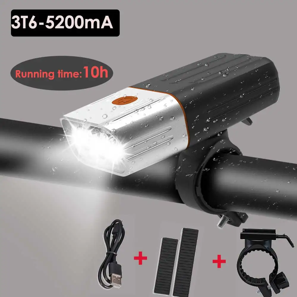 3T6-5200mAh 20000 люмен 3* L2/T6 светодиодный велосипедный светильник 5200 мАч Мощный светодиодный головной светильник USB Перезаряжаемый велосипедный светильник MTB Аксессуары для велосипеда - Цвет: 3T6-5200mAh