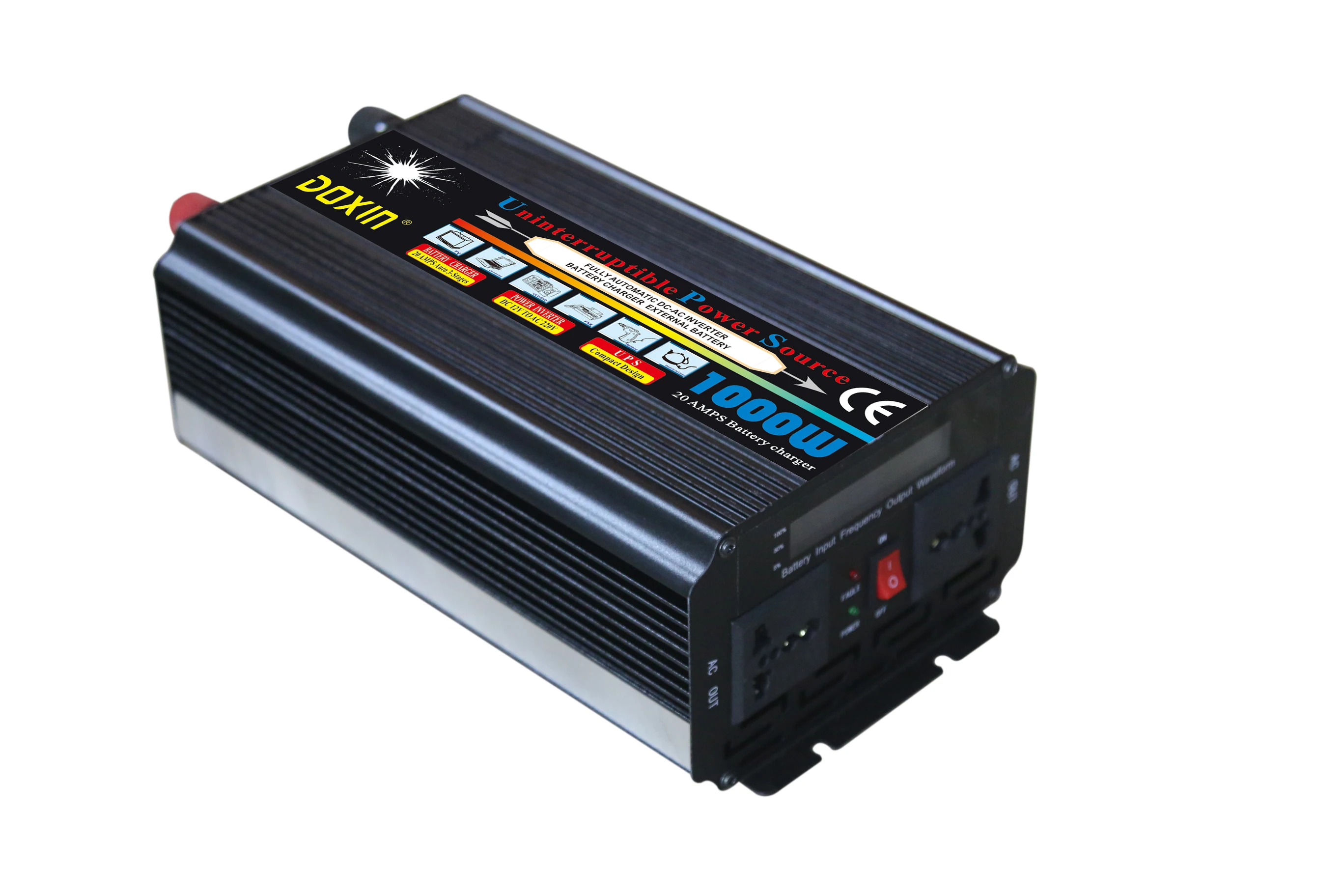 Модифицированный волновой инвертор 1000W dc12v к ac 220v UPS инвертор с ЖК-дисплеем