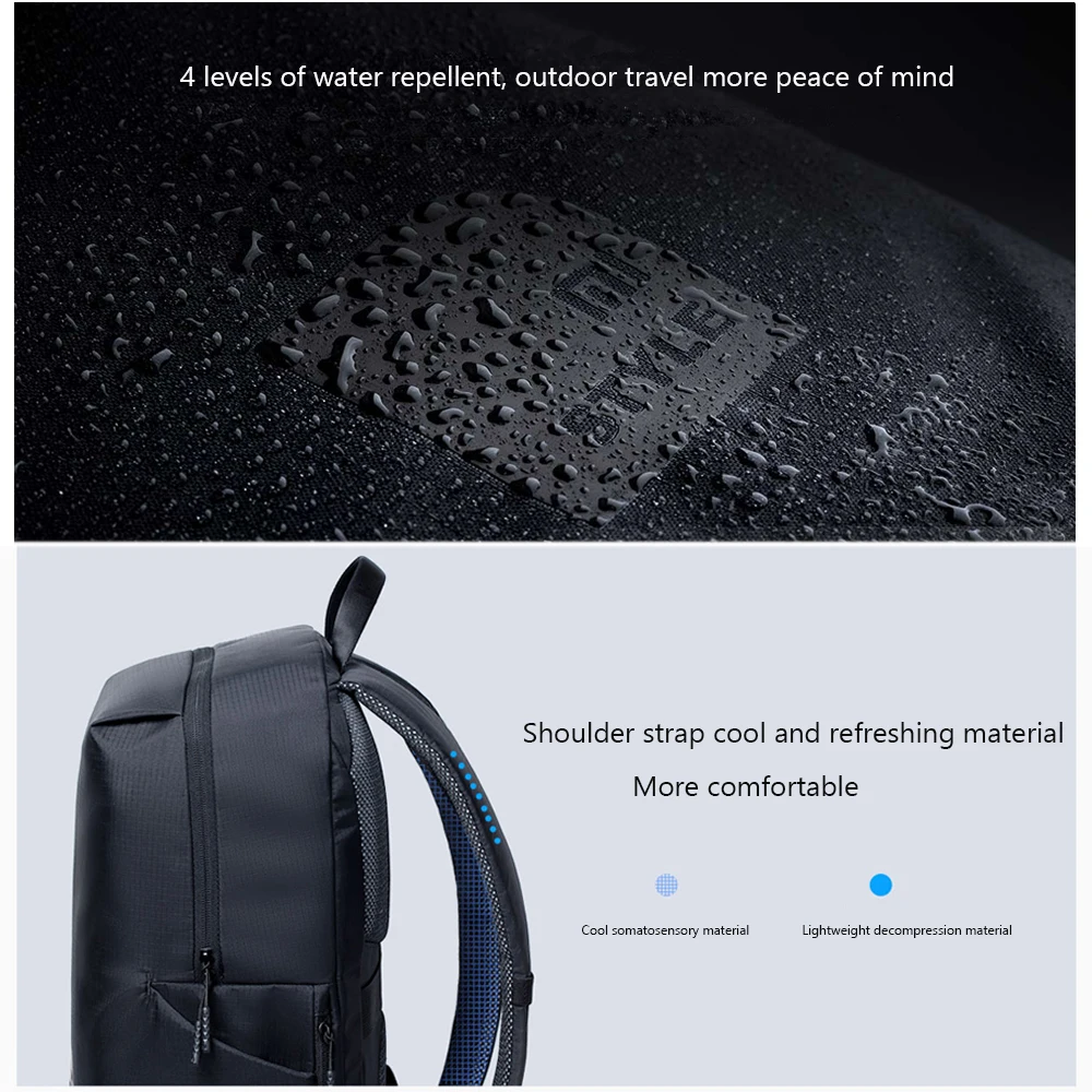 Спортивный рюкзак Xiaomi для отдыха, 23л, рюкзак 4 уровня, водонепроницаемый, полиэстер, 15,6 дюймов, сумка для ноутбука для мужчин, женщин, студентов