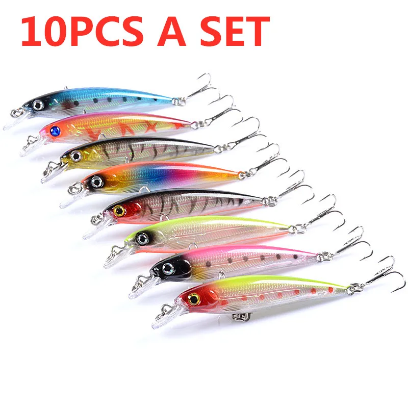 

10pcs Fishing Hook Fishing Bait Fishing Lures Kit Soft Bait Wobbler Artificial Lead Pike Fish Winter Fishing Tackle Accessory