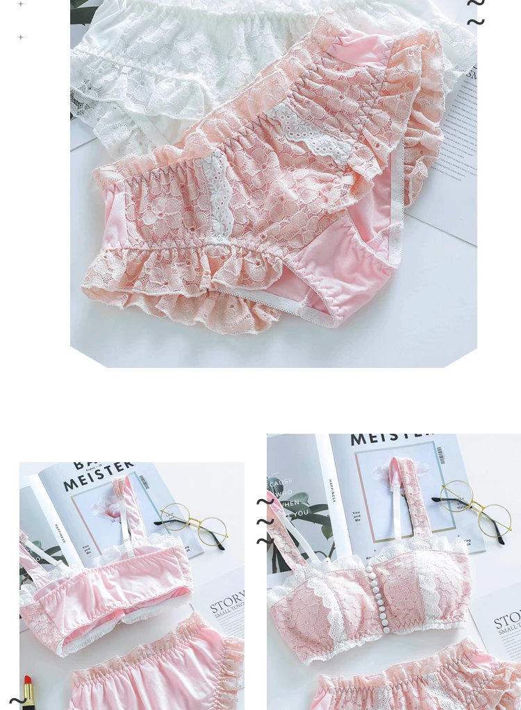 2021 Winter Push Up Lingerie Sexy Lolita Kawaii School Girl Cute Bra and  Panty Set Japanese