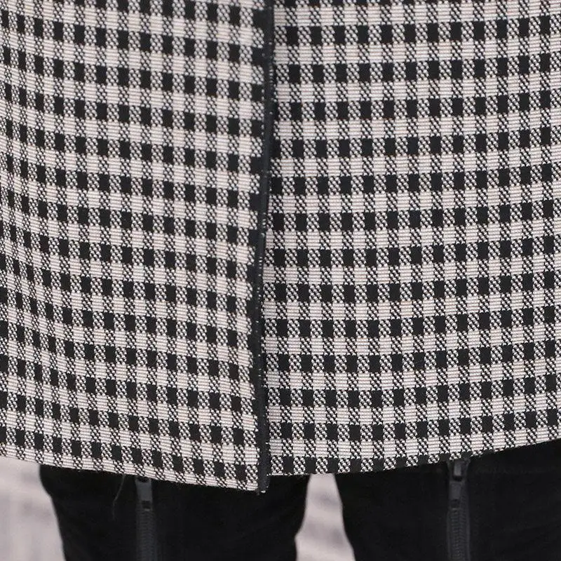 New Autumn Winter Woolen Coat Female Plus Size 5XL elegant Wool Women Coat Plaid Female Jacket