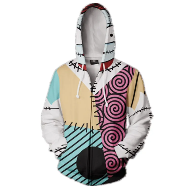 Jack Skellington Hoodie The Nightmare Before Christmas Sweatshirt Jacket Fashion Autumn Spring Pullovers Halloween Tracksuit - Цвет: 3