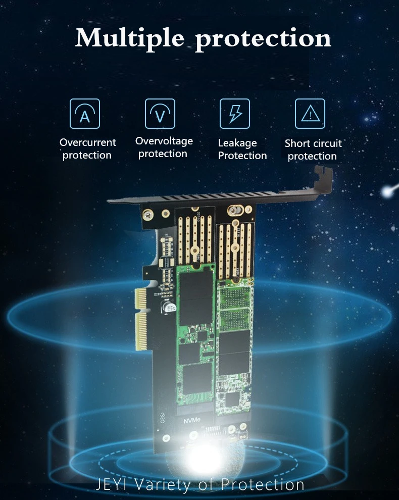 M.2 Накопитель SSD с протоколом NVME NGFF к PCI Express X4 адаптер карта PCIE к M.2 SATA+ NVME двойной диск карта расширения поддерживает M Key plus B Ключ интерфейс