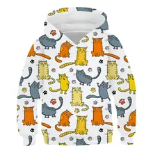 

Kawaii Cat Hoodie 3D Printing Children's Clothing Hoodie Teen Girl 4-14T Boys Casual Fashion Sweatshirt Clothing