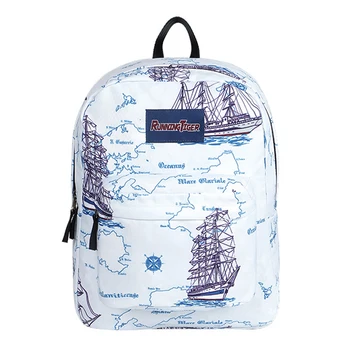 

Simple Basic School Backpack Bag Canvas Eiffel Printing School Book Bags Boys & Girls Travel Rucksack Daypack