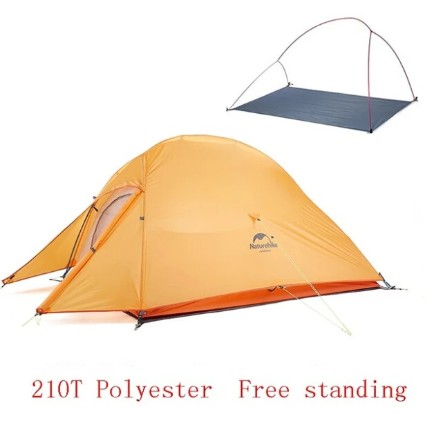 210T Orange Naturehike Cloud Up 2 Сверхлегкая палатка для походов на открытом воздухе 20D/210T тканевые палатки для кемпинга для 2 человек с бесплатным ковриком NH17T001-T - Цвет: 210T Orange