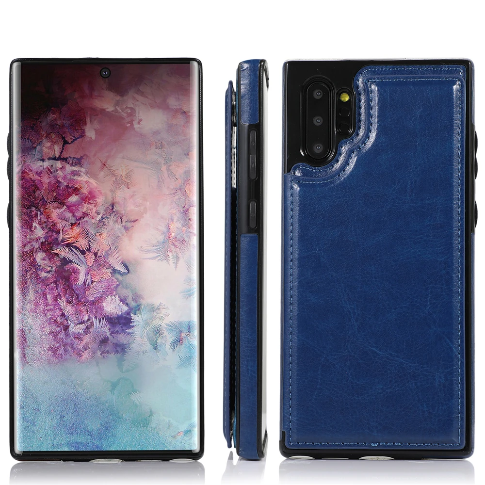 Кожаный магнитный чехол-бумажник чехол для samsung a50 a30 a20 a70 a40 a10s a50s a20s a30s S10 S9 S8 плюс S10e Примечание 10 9 8 S7 края крышки - Цвет: blue