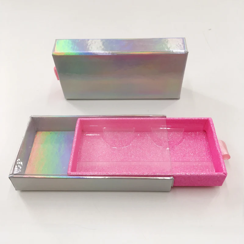 Hot Pink Пользовательские Ресницы упаковка слайд ящик блеск цвет норки ресницы чехол пустой макияж хранения ресниц - Цвет: Hot Pink