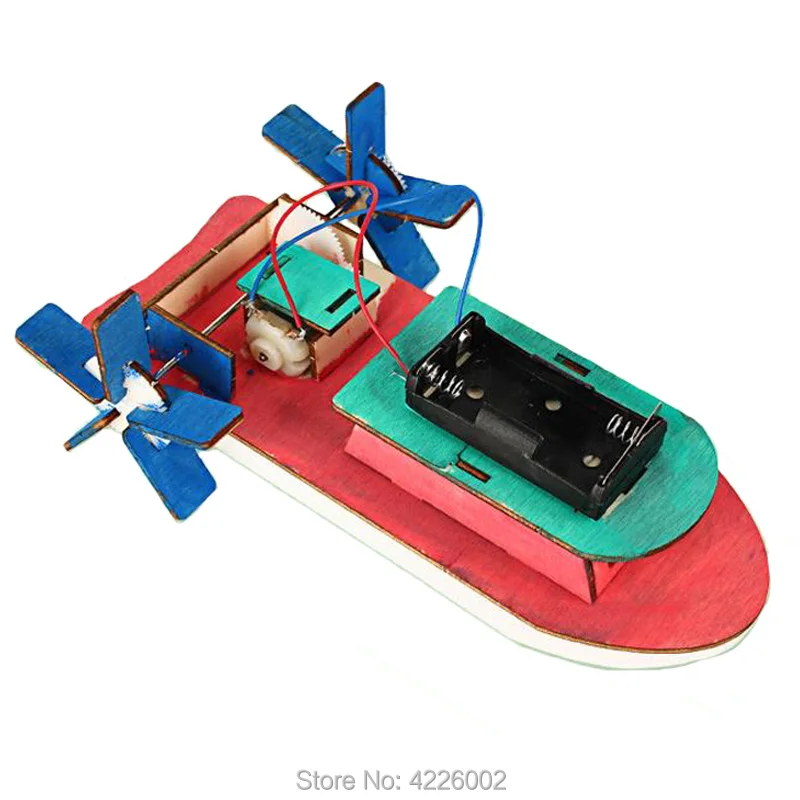 Plastic Science Technology Experiment DIY Educational Boat Toy Model Building CJ 