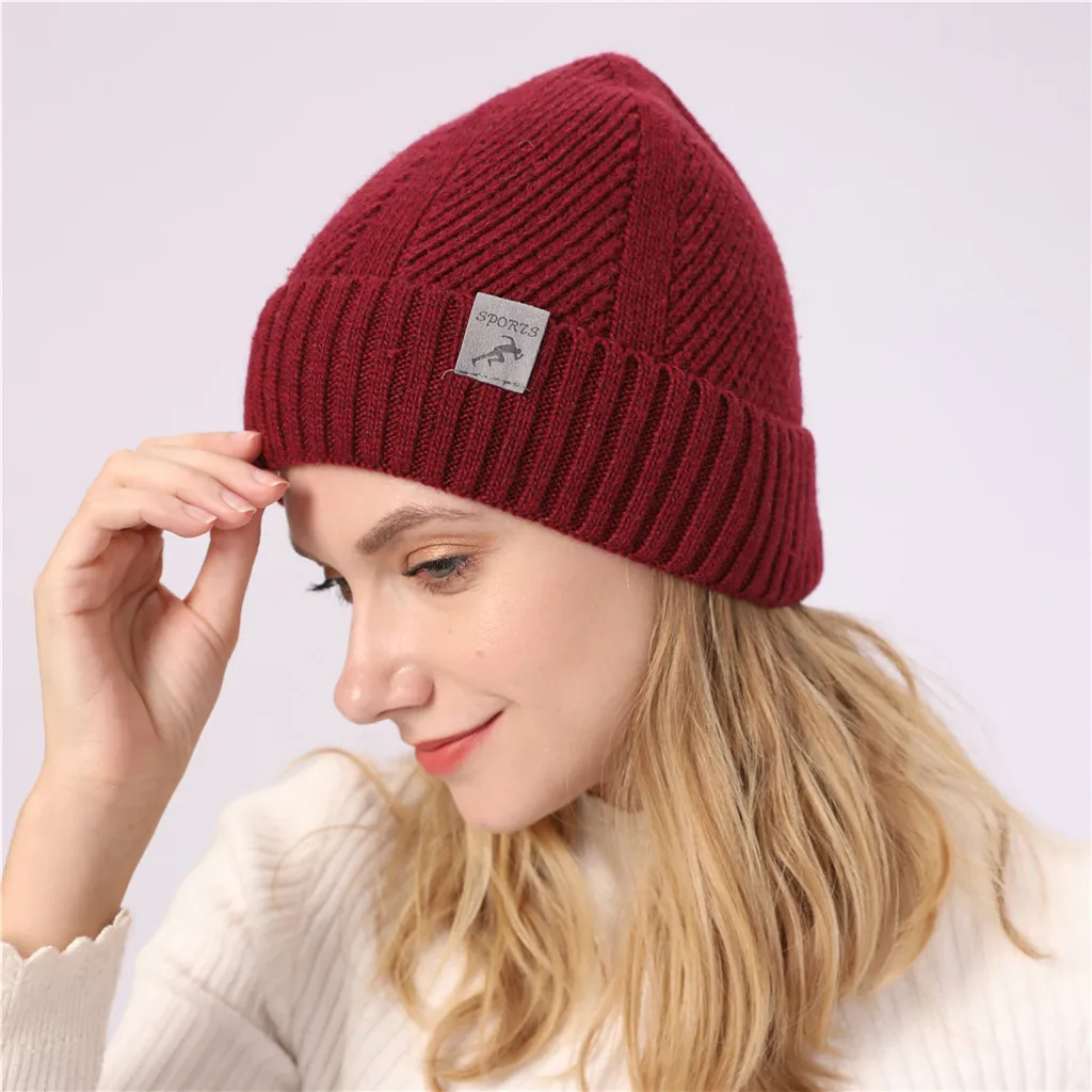 Женская кепка Skullies s, Повседневные шапки бини для женщин, модная вязанная зимняя шапка, одноцветная хип-хоп кепка Skullies, кепка gorro hombre