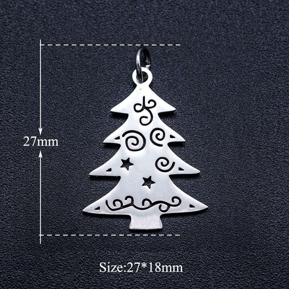 5pcs/lot 316L Stainless Steel Crhistmas Father Santa Claus Deer Tree DIY Connector Charm Wholesale Factory Direct Selling