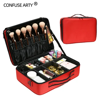 

2017 new arrival Large multi-storey professional make up package bag nail pattern semi-permanent tool box cosmetic case bags