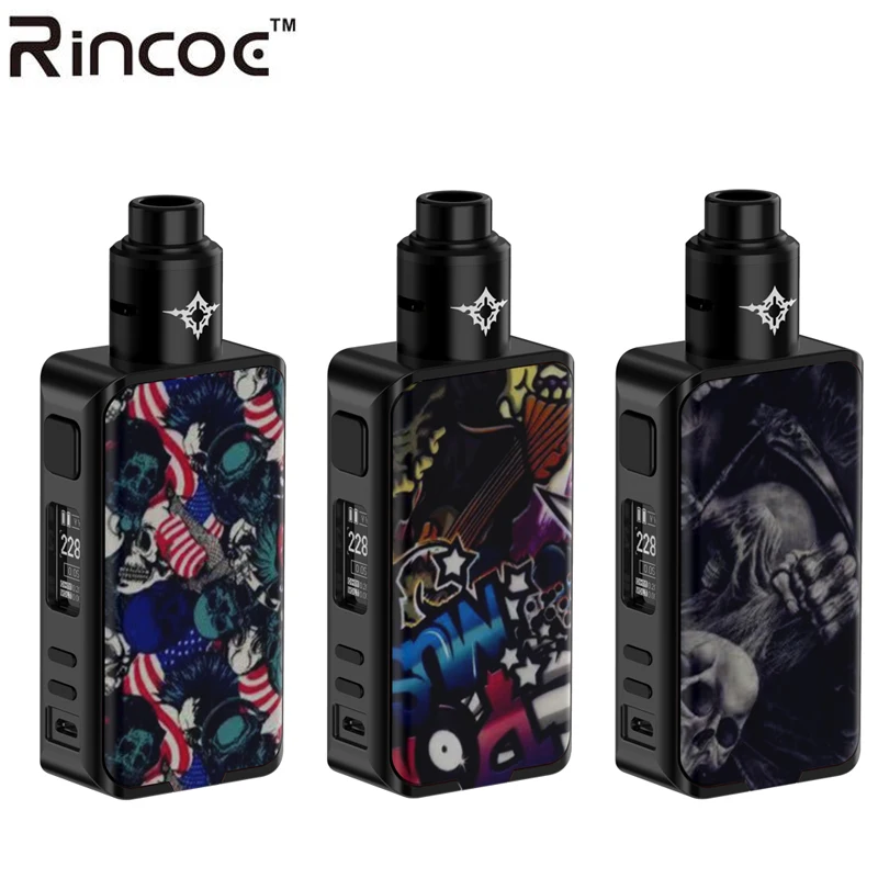 

Original Rincoe Manto Pro 228W RDA Starter Kit 228W Manto Pro Box MOD Vape with Metis RDA Tank Electronic Cigarette Vaporizer