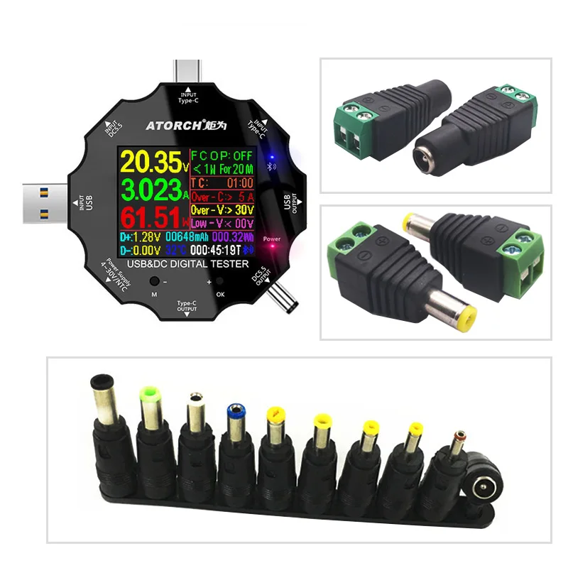 DC5.5 For APP 18 in 1 USB 3.0 tester dc digital voltmeter power bank charger  voltage current ammeter detector meter and kits