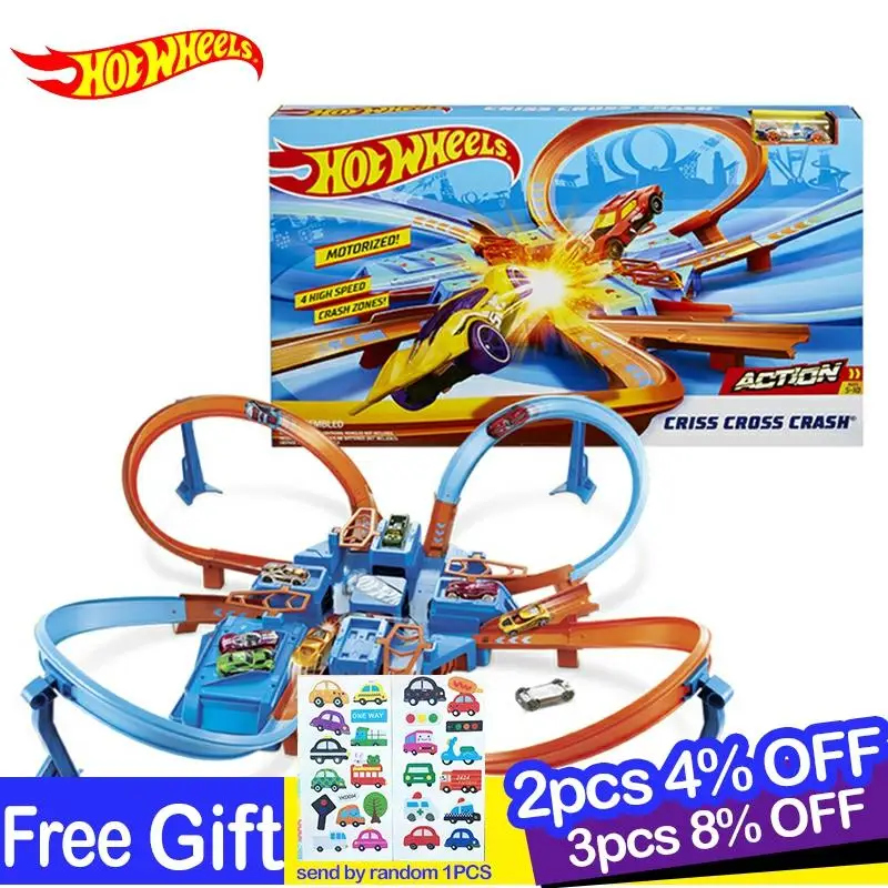 Оригинальная игрушка Hot Wheels Car Track Criss Cross аварийный набор 1:64 литая модель